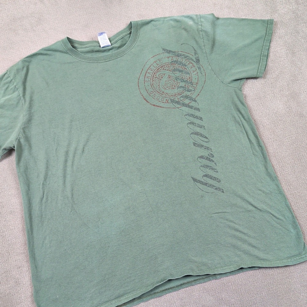 Gildan Tanqueray Gin T Shirt XL Mens Green Y2K Graphic Softstyle Promo Tee